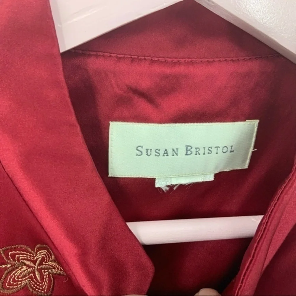 Vintage Susan Bristol silk Asian floral print vest